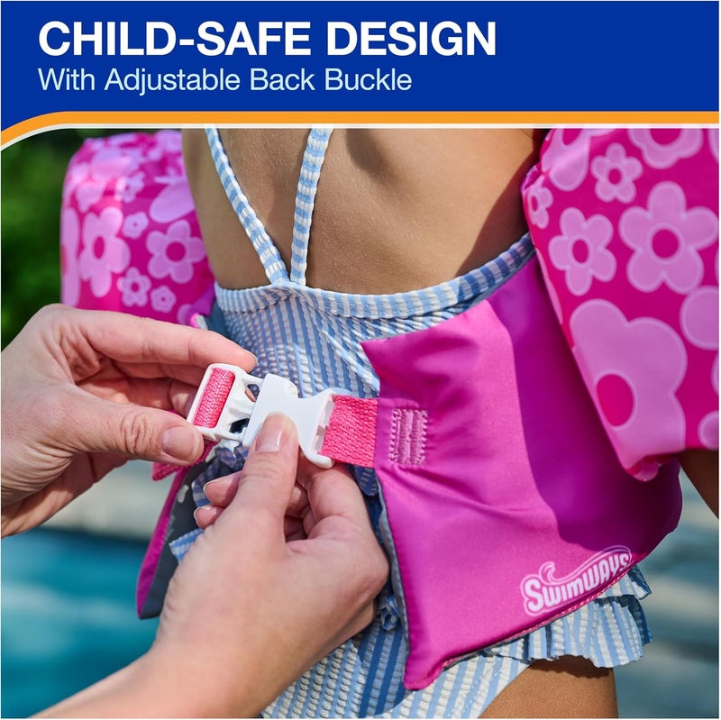 SwimWays Barbie Swim Trainer, US Coast Guard Approved Life Vest, Kids Swim Vest and Swimming Aid, Arm Floaties & Life Jackets for Kids 33-55 lbs - Image 2